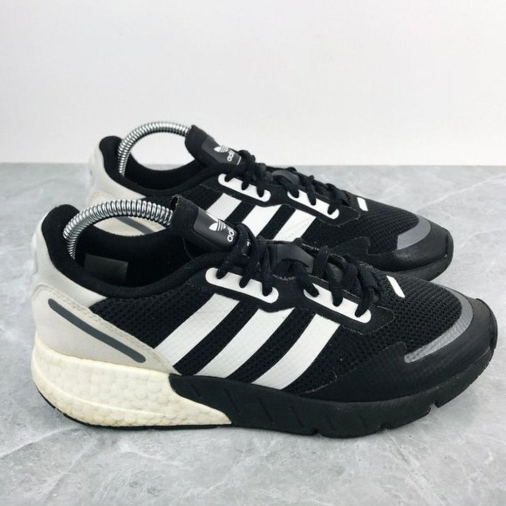 Adidas Originals ZX 1K Boost Womens‎ Size 9 Shoes Black White running Sneakers